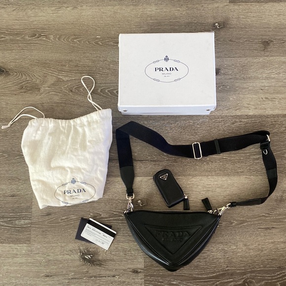 Prada Triangle Leather Shoulder Bag - Picture 15 of 16